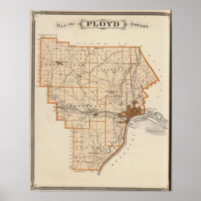 Map of Floyd County Poster (Front)