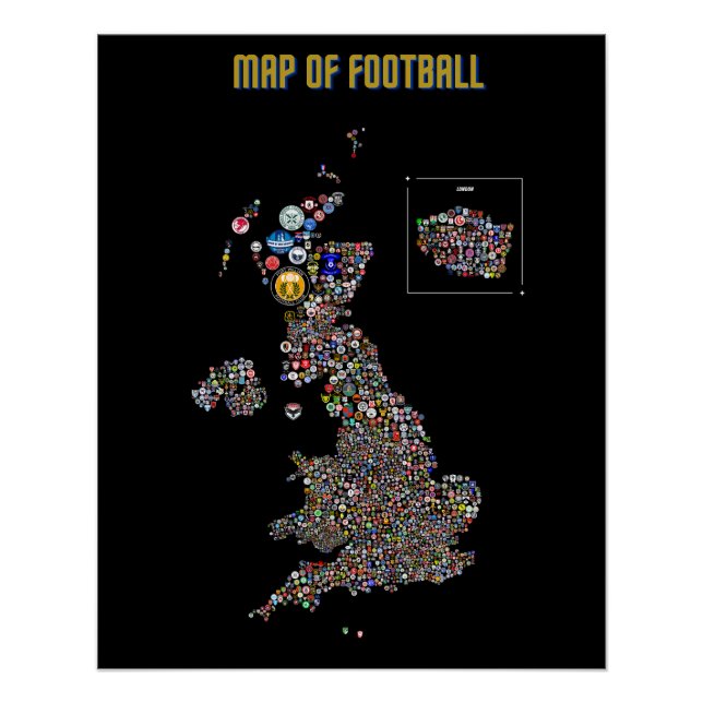 Map Of Football (UK) Poster (Front)
