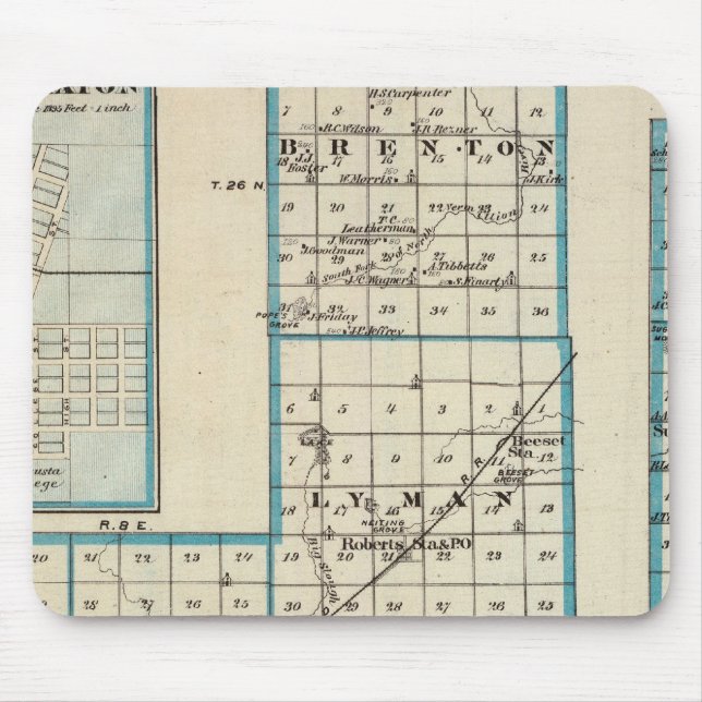 Map of Ford County and Paxton Mouse Pad (Front)