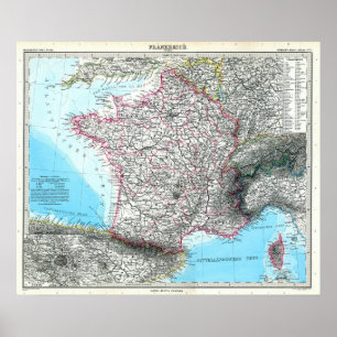 Map of France (1891) Poster