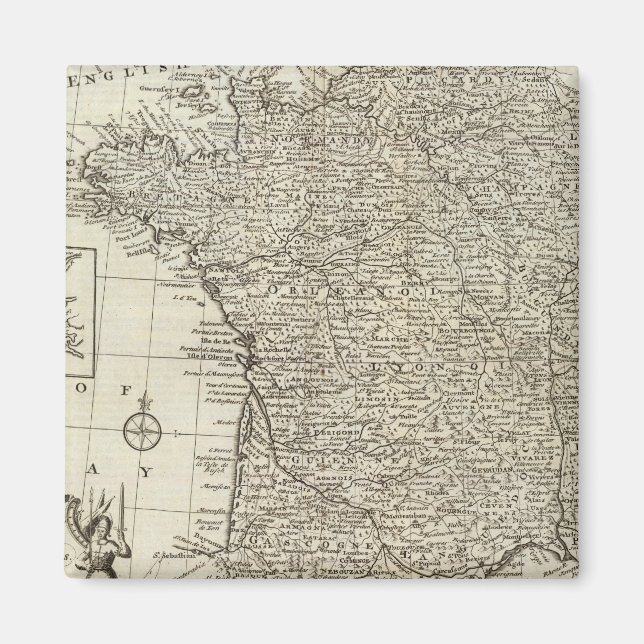 Map of France 2 Magnet (Front)