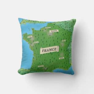 Map Of France Cushion