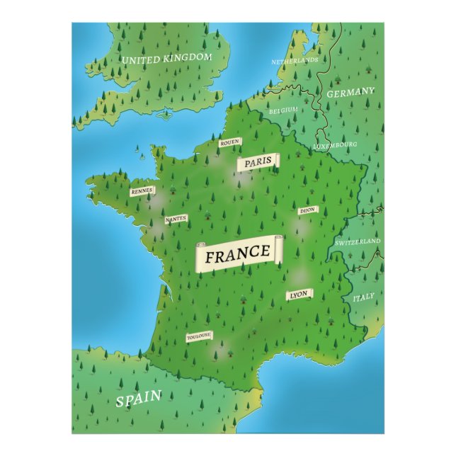 Map Of France Photo Print (Front)