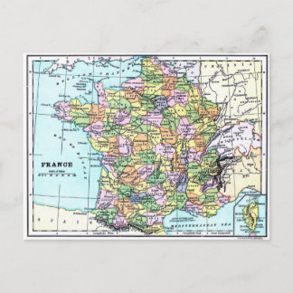 Map of France - Postcard