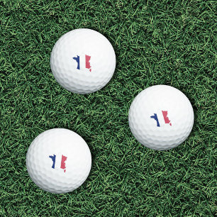 Map of France with French Flag Golf Balls