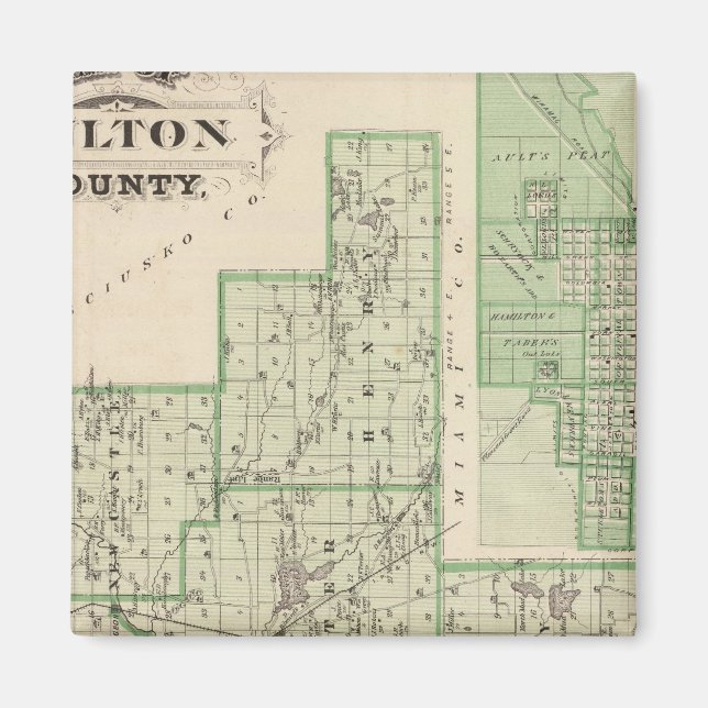 Map of Fulton County with Rochester, Fulton Co Magnet (Front)