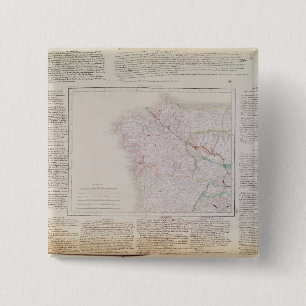 Map of Galicia with the route of the French army 15 Cm Square Badge