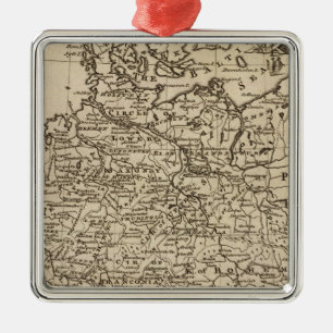 Map of Germany Metal Ornament