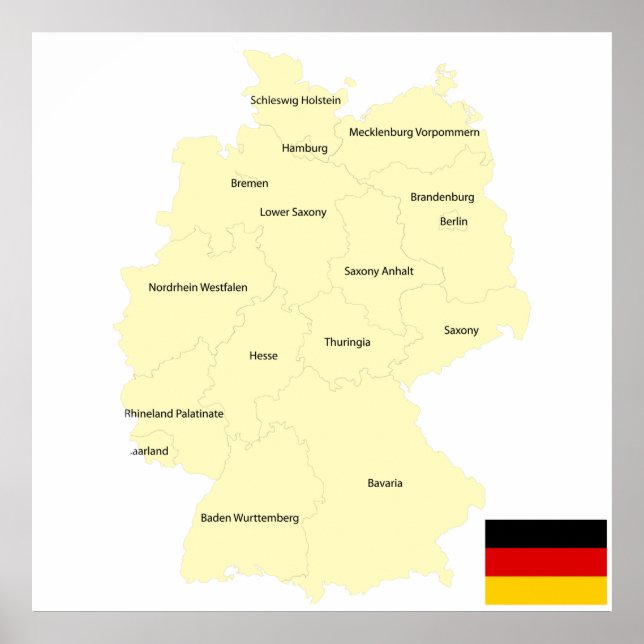 Map Of Germany Poster (Front)