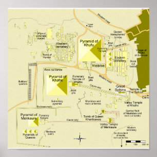 Map of Giza pyramid complex Diagram Poster