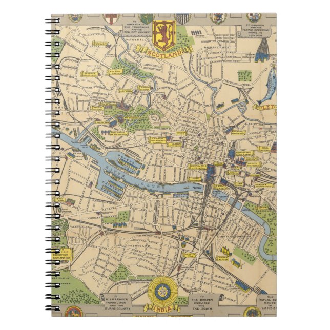 Map of Glasgow, England Notebook (Front)