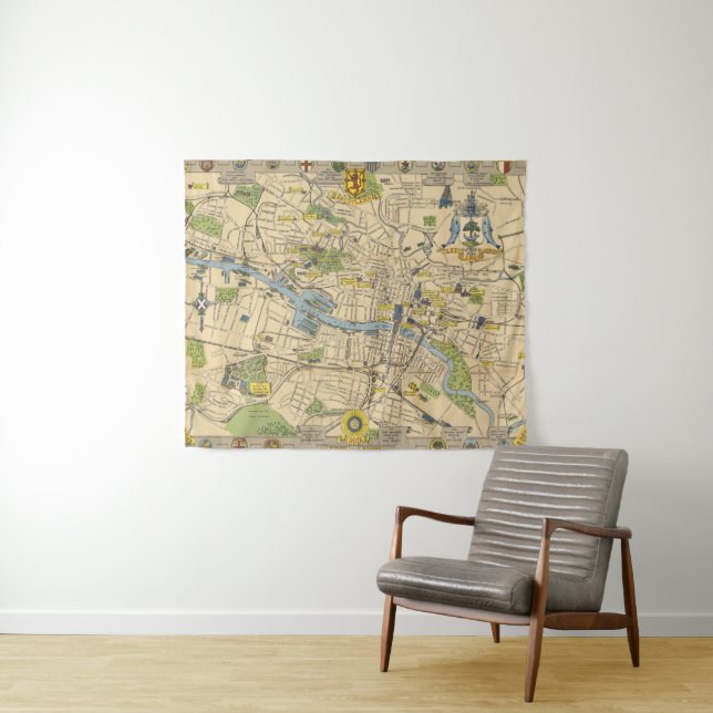 Map of Glasgow, England Tapestry (In Situ (Horizontal))