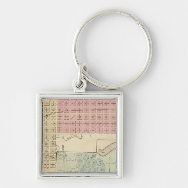 Map of Glencoe, Map of Henderson, Minnesota Key Ring (Front)