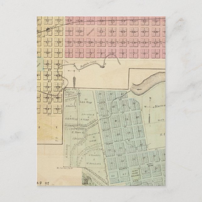 Map of Glencoe, Map of Henderson, Minnesota Postcard (Front)