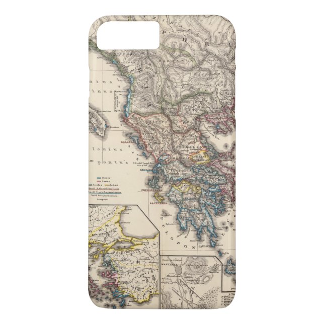 Map of Graecia, Macedonia, Thracia Case-Mate iPhone Case (Back)