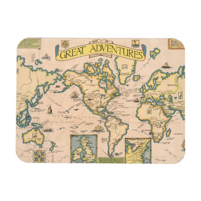 Map of Great Adventures Magnet (Horizontal)