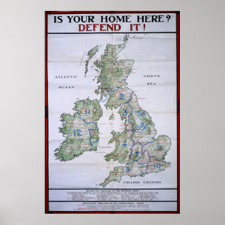 Map of Great Britain - Defend It Poster