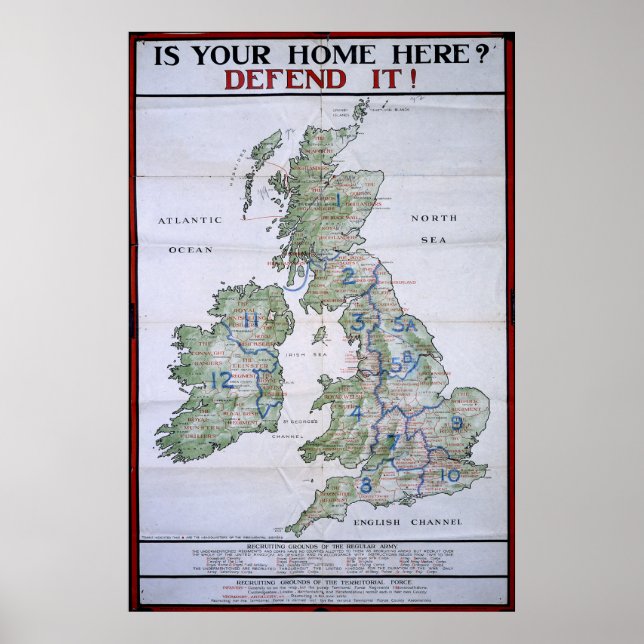 Map of Great Britain - Defend It Poster (Front)