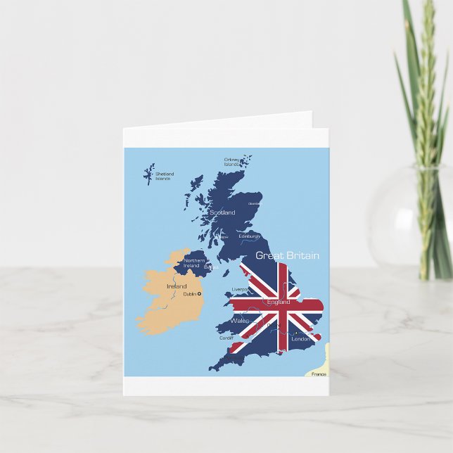 Map Of Great Britain Note Cards (Creator Uploaded)