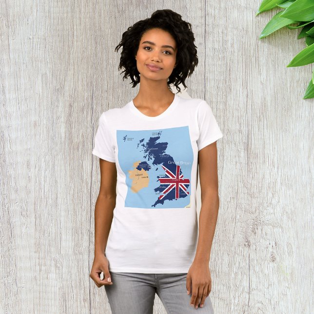 Map Of Great Britain Womens T-Shirt (Creator Uploaded)