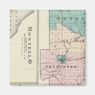 Map of Green Lake County, State of Wisconsin Magnet