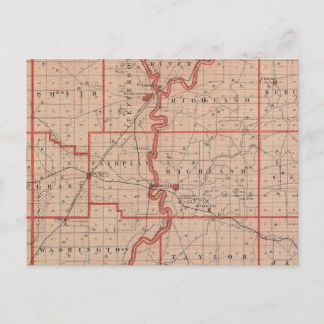 Map of Greene County Postcard (Front)