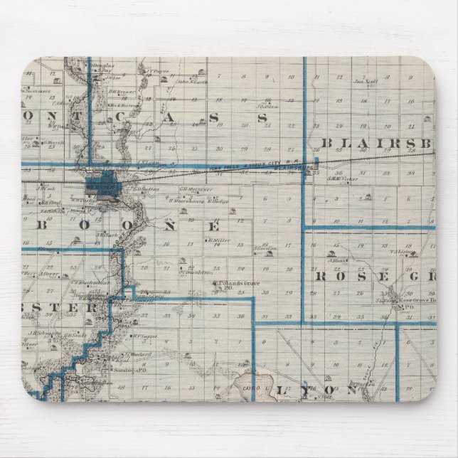 Map of Hamilton County, State of Iowa Mouse Pad (Front)