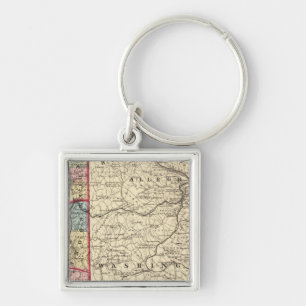 Map of Hancock, Brooke, Ohio, Marshall counties Key Ring
