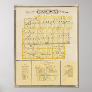 Map of Hancock County with Charlottesville Poster