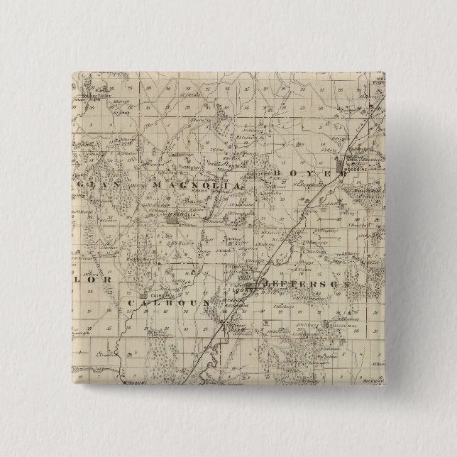 Map of Harrison County, State of Iowa 15 Cm Square Badge (Front)