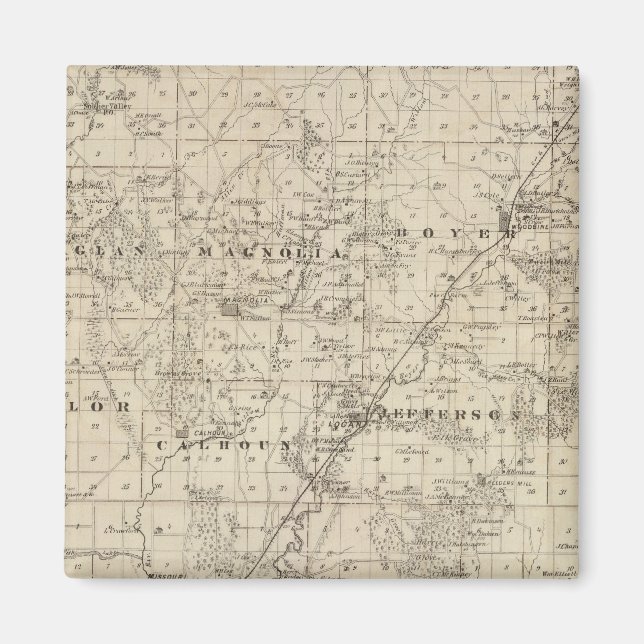 Map of Harrison County, State of Iowa Magnet (Front)