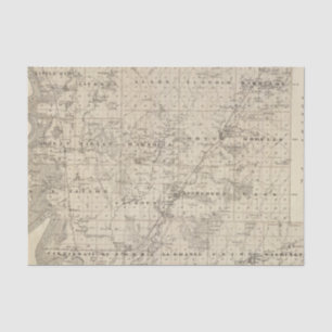Map of Harrison County, State of Iowa Tissue Paper