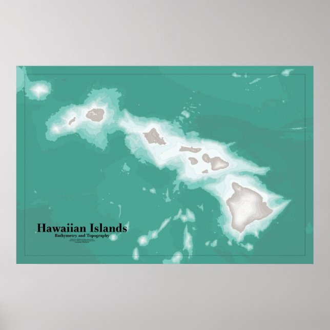 Map of Hawaiian Islands Poster (Front)