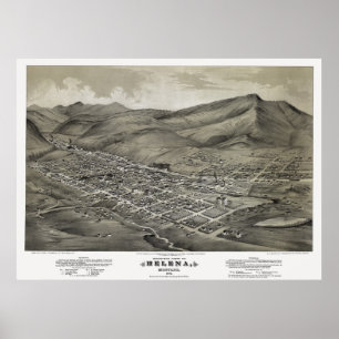 MAP of HELENA MONTANA 1875 Poster