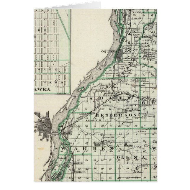 Map of Henderson County and Oquawka (Front)