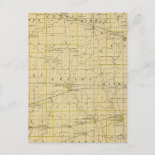 Map of Hendricks County Postcard