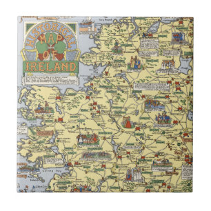 Map of Historical Ireland Ceramic Tile