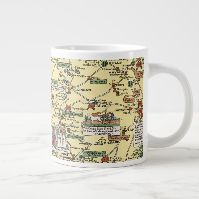 Map of Historical Ireland Large Coffee Mug (Right)