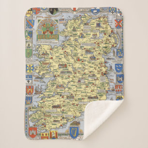 Map of Historical Ireland Sherpa Blanket
