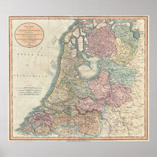 Map of Holland 1799 - by John Cary Poster