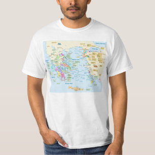 Map of Homeric Era Greece with English labels T-Shirt