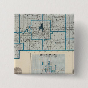 Map of Howard County with Russiaville 15 Cm Square Badge