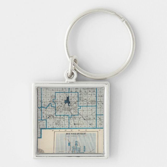 Map of Howard County with Russiaville Key Ring (Front)