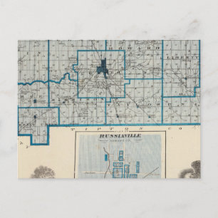 Map of Howard County with Russiaville Postcard