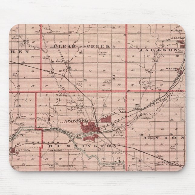 Map of Huntington County Mouse Pad (Front)