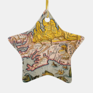 Map of Iceland Ceramic Tree Decoration