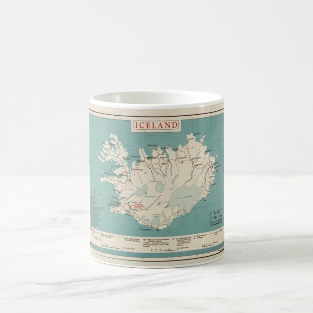 Map of Iceland (circa 1959) Coffee Mug (Center)