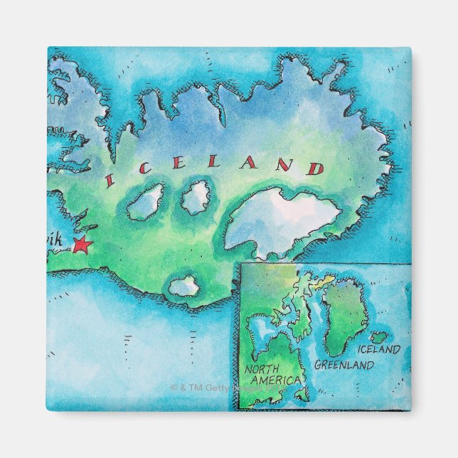 Map of Iceland Magnet (Front)