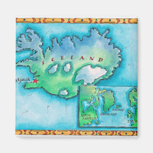 Map of Iceland Magnet