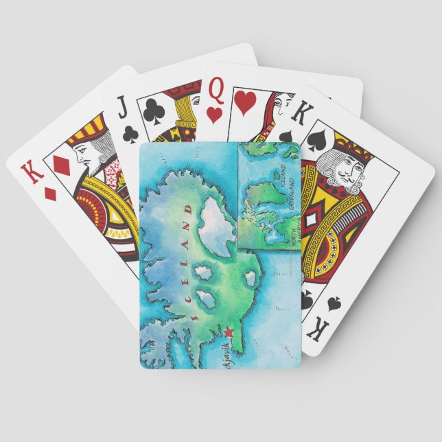 Map of Iceland Playing Cards (Back)